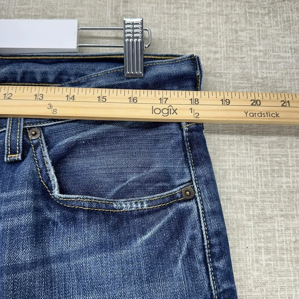 Levis Jeans‎ Mens 36x32 Blue Distressed Medium Wash Regular Straight 5 Pocket
